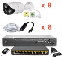 Готовый комплект IP видеонаблюдения на 8 камер (Камеры IP высокого разрешения 4.0MP)