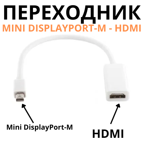Переходник с Mini DisplayPort-M (папа) на HDMI (мама)