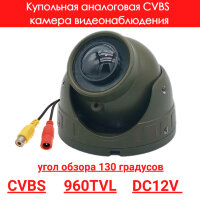 Купольная аналоговая CVBS камера видеонаблюдения, 130°, 960TVL, OLCAM CVBS-YWX-717-960H-PAL 