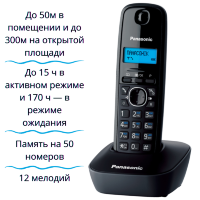Цифровой радио телефон Panasonic KX-TG1611RUH 