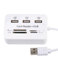 Картридер – USB хаб на 3 USB-порта и 4 слота для карт памяти, COMBO 2.0 