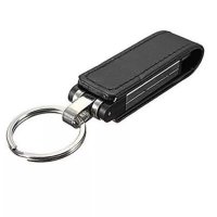 USB флешка кожа + металл для брендирования, 16GB