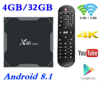 Android 8.1 TV приставка с памятью 4GB/32GB на новом 4х ядерном процессоре Amlogic S905 X2, модель X96 Max 