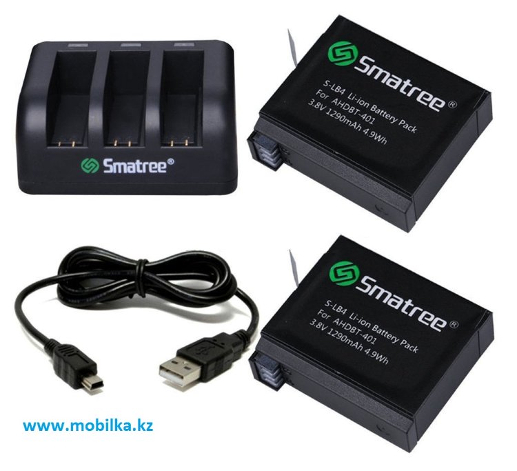 Комплект аккумуляторов для GoPro HERO 4 Lite, Smatree® SM-004
