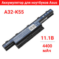Аккумулятор для ноутбуков Asus A32-K55, 11.1 В, 4400 мАч 