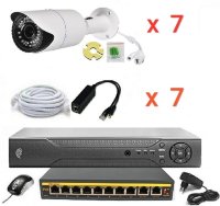 Готовый комплект IP видеонаблюдения на 7 камер (Камеры IP высокого разрешения 4.0MP)