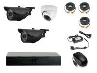 Комплект готового видеонаблюдения на 3 камеры (Камеры высокого разрешения AHD 1.0mp)