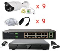 Готовый комплект IP видеонаблюдения на 9 камер (Камеры IP высокого разрешения 4.0MP)