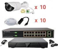 Готовый комплект IP видеонаблюдения на 10 камер (Камеры IP высокого разрешения 4.0MP)