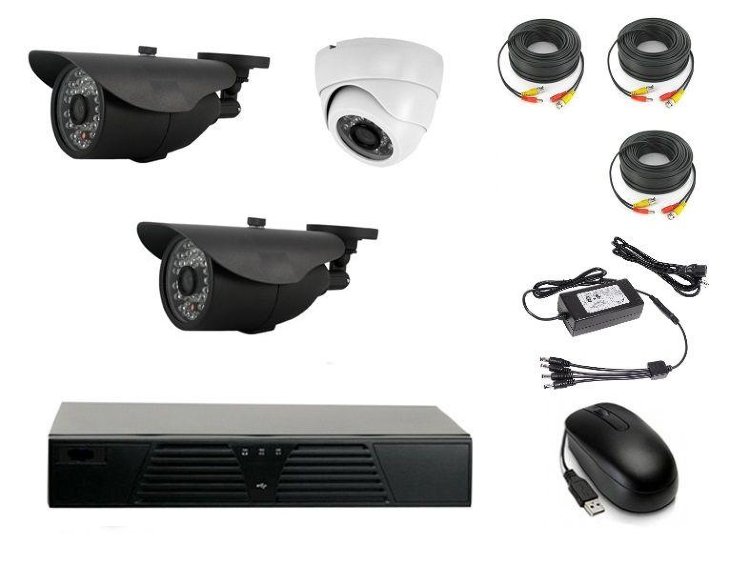 Комплект готового видеонаблюдения на 3 камеры (Камеры высокого разрешения AHD 2.0mp)