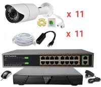 Готовый комплект IP видеонаблюдения на 11 камер (Камеры IP высокого разрешения 4.0MP)