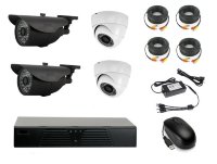 Комплект готового видеонаблюдения на 4 камеры (Камера высокого разрешения AHD 1.0mp)