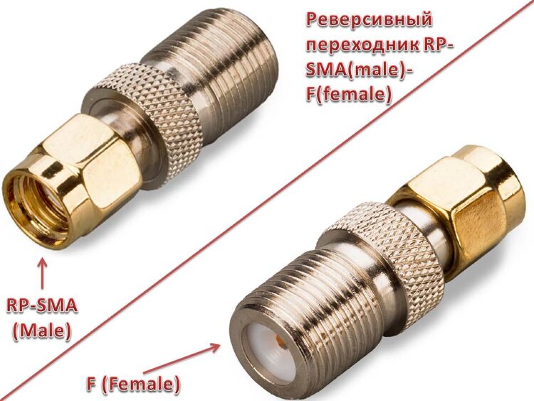 Реверсивный переходник RP-SMA(male)-F(female) 
