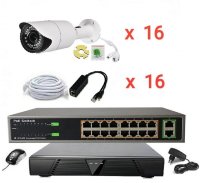 Готовый комплект IP видеонаблюдения на 16 камер (Камеры IP высокого разрешения 4.0MP)