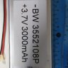 Литий-полимерный аккумулятор BW3552108P (108X52X3mm) 3,7V 3000 mAh | Фото 3