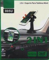 Универсальный автомобильный держатель для смартфонов, 2в1 на стекло и в воздуховод, 005U
