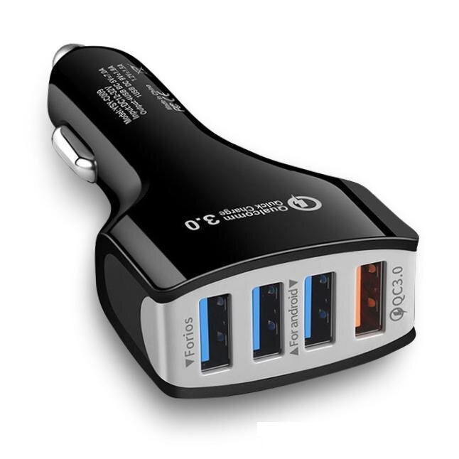 Автомобильное зарядное устройство от прикуривателя с четырьмя USB портами с функцией быстрой зарядки, UN682 