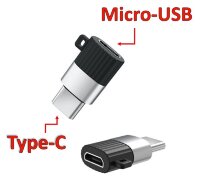 Переходник с Type-C папа на Micro-USB мама