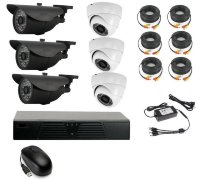Комплект готового видеонаблюдения на 6 камер (Камеры высокого разрешения AHD 1.0mp)