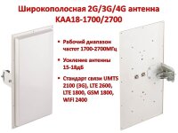 Широкополосная панельная 2G/3G/4G MIMO антенна, KAA18-1700/2700