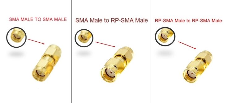 Переходник PR-SMA Male – PR-SMA Male / SMA Male – PR-SMA Male / SMA Male – SMA Male 