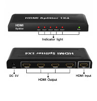 Активный HDMI сплиттер/резветвитель 1 вход, 4 выхода, 1x4 ver 1.4 3D