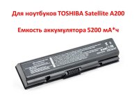 Аккумулятор для ноутбуков TOSHIBA Satellite A200 (PA3534U-1BRS) 10.8V 5200mAh
