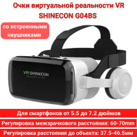 Очки виртуальной реальности VR SHINECON G04BS со встроенными наушниками 