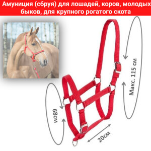 Амуниция (сбруя) для лошадей, коров, молодых быков, для крупного рогатого скота 
