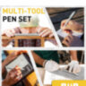 Ручка-мультитул Multitool Pen 9-in-1 (шариковая ручка + линейка + отвертка плоская и крестовая + открывалка для бутылок + стилус + уровень + фонарик), серая l Фото 4