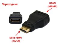 Переходник MINI HDMI (ПАПА) – HDMI (МАМА) 