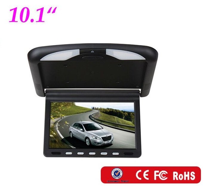 10,1" Дюймовый потолочный автомобильный монитор + 2 видеовхода + ИК модуль для ИК наушников + пульт ДУ, ID10100
