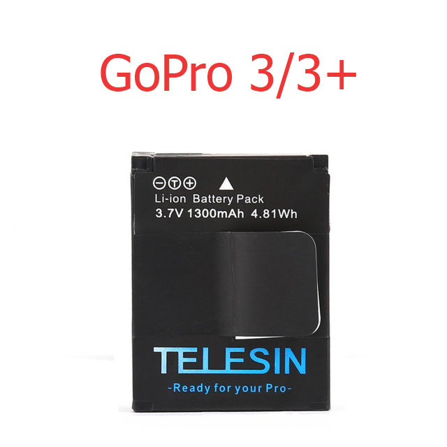 Аккумулятор для GoPro 3/3+ емкостью 1300мАч, Telesin AHDBT-302