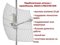 Параболическая 3G/4G MIMO антенна с гермобоксом, KNA24-1700/2700 BOX 