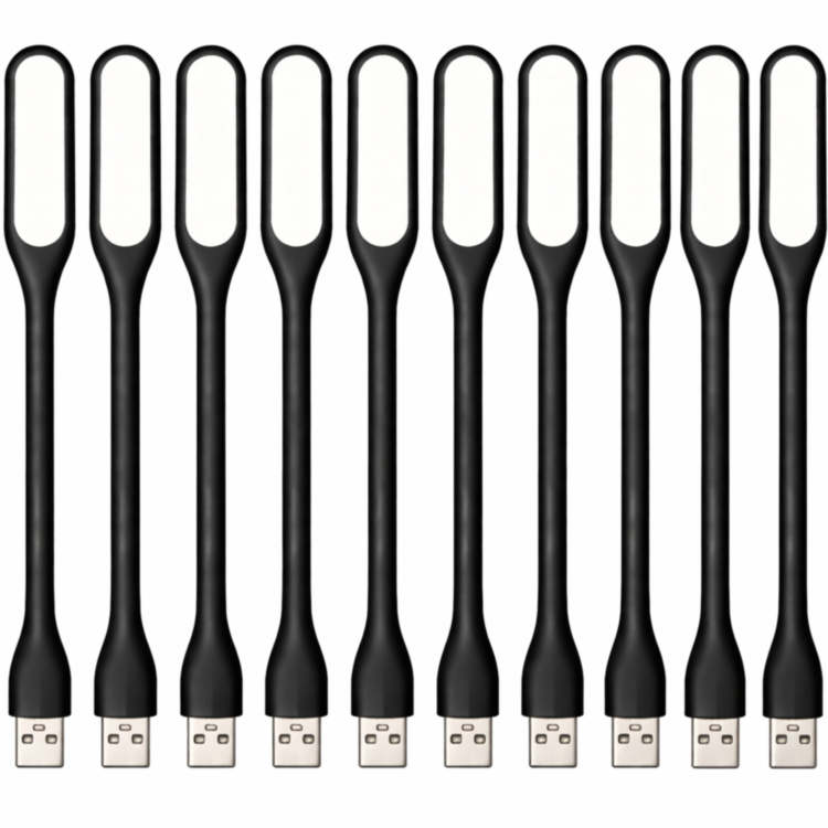 USB светильник гибкий LED для ноутбука, Черный