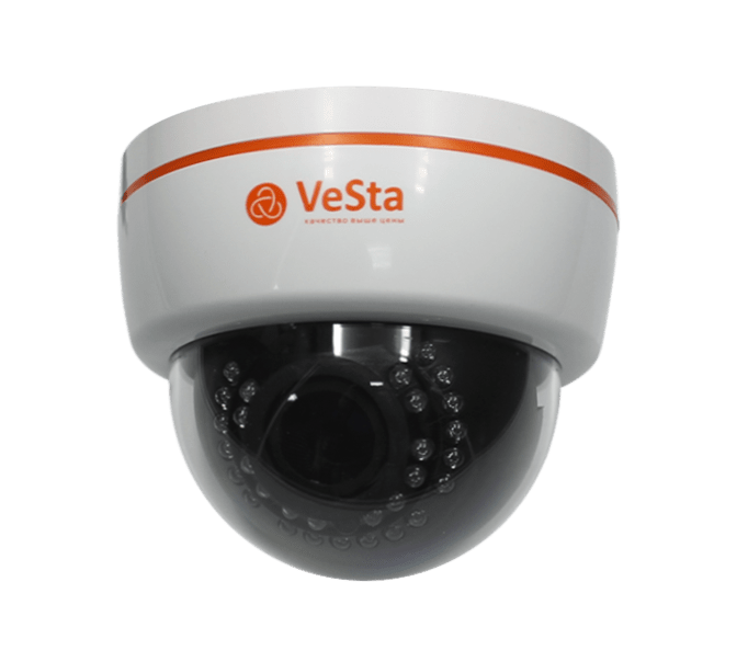 Вариофокальная купольная AHD 1Mpx камера видеонаблюдения внутреннего исполнения, VC-2203V-M007