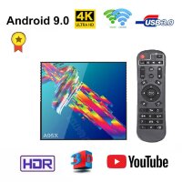Яркая Android 9.0 TV приставка с памятью 4GB/32GB на 4-х ядерном процессоре Rockchip RK3318, модель A95X R3 