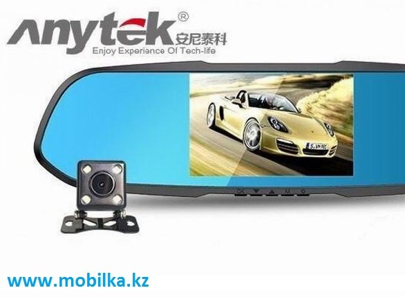 Автомобильный видеорегистратор зеркало с выносной камерой Anytek X7