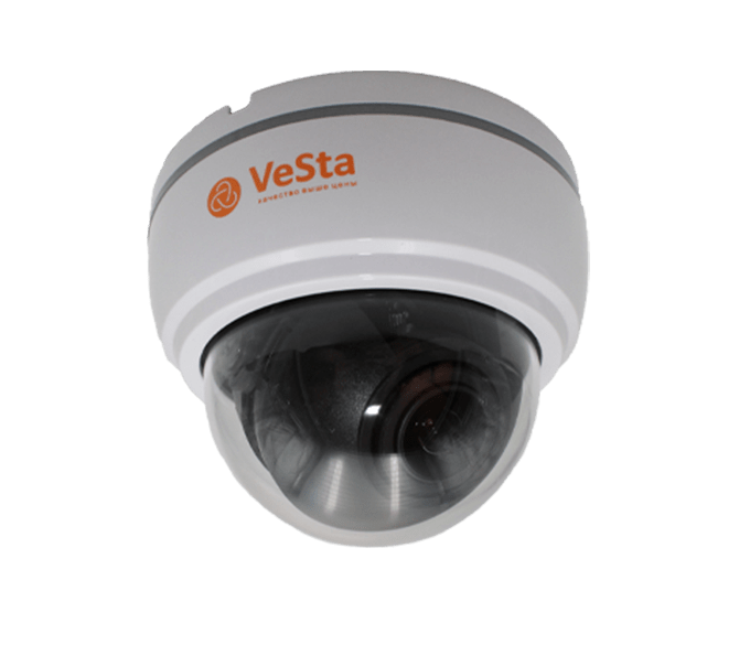 Вариофокальная купольная AHD 1Mpx камера видеонаблюдения внутреннего исполнения, VC-2203V-M014