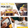 Ручка-мультитул Multitool Pen 9-in-1 (шариковая ручка + линейка + отвертка плоская и крестовая + открывалка для бутылок + стилус + уровень + фонарик), желтая l Фото 4