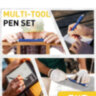Ручка-мультитул Multitool Pen 9-in-1 (шариковая ручка + линейка + отвертка плоская и крестовая + открывалка для бутылок + стилус + уровень + фонарик), синяя l Фото 4