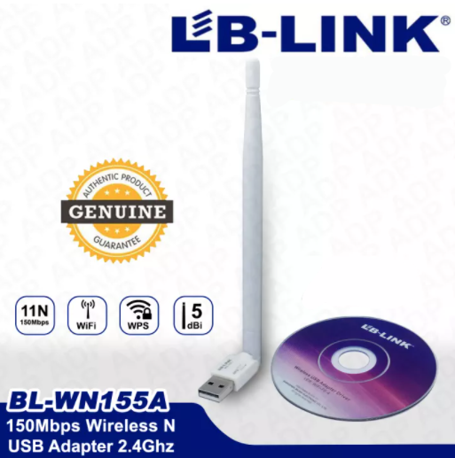 Беспроводной сетевой USB Wi-Fi адаптер для компьютеров/ноутбуков, LB-Link BL-WN155A 