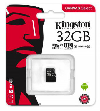 Карта памяти Micro SD 32GB Class 10 U1 Kingston SDCS/32GBSP