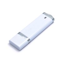 USB флешка пластиковая для брендирования, 16GB (Белая)