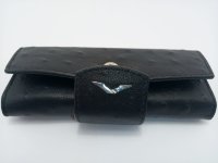 Чехол для Верту Vertu Signature S Design, Горизонтальный Черный Страусиная кожа 